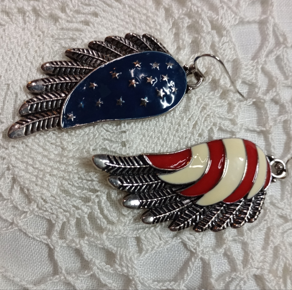 Patriotic Wing Earrings